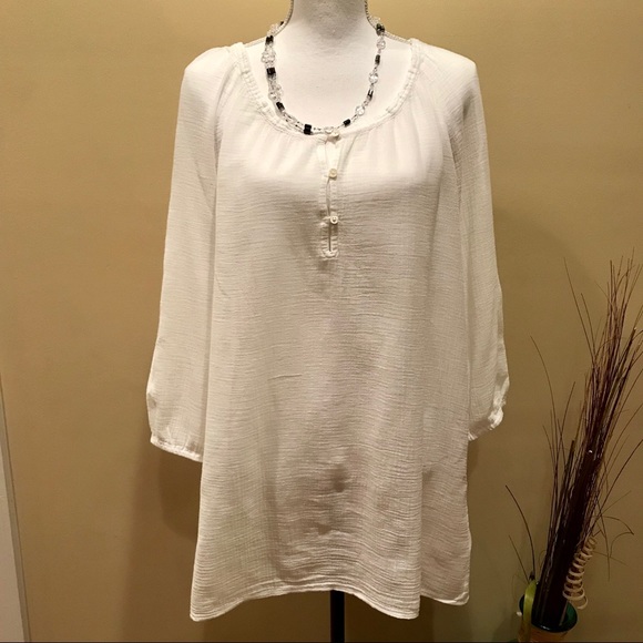 J.Crew “Crinkle Henley” Tunic - Picture 3 of 8